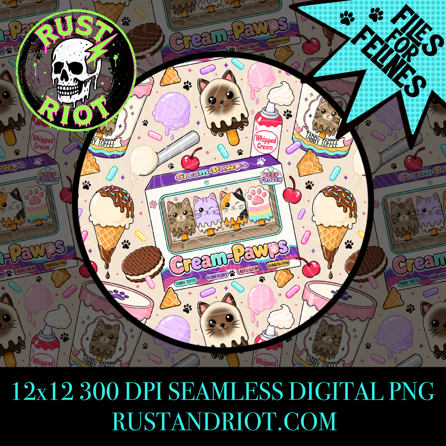 Cream Pawps | Kawaii Pop Art Collection | PNG Digital Download