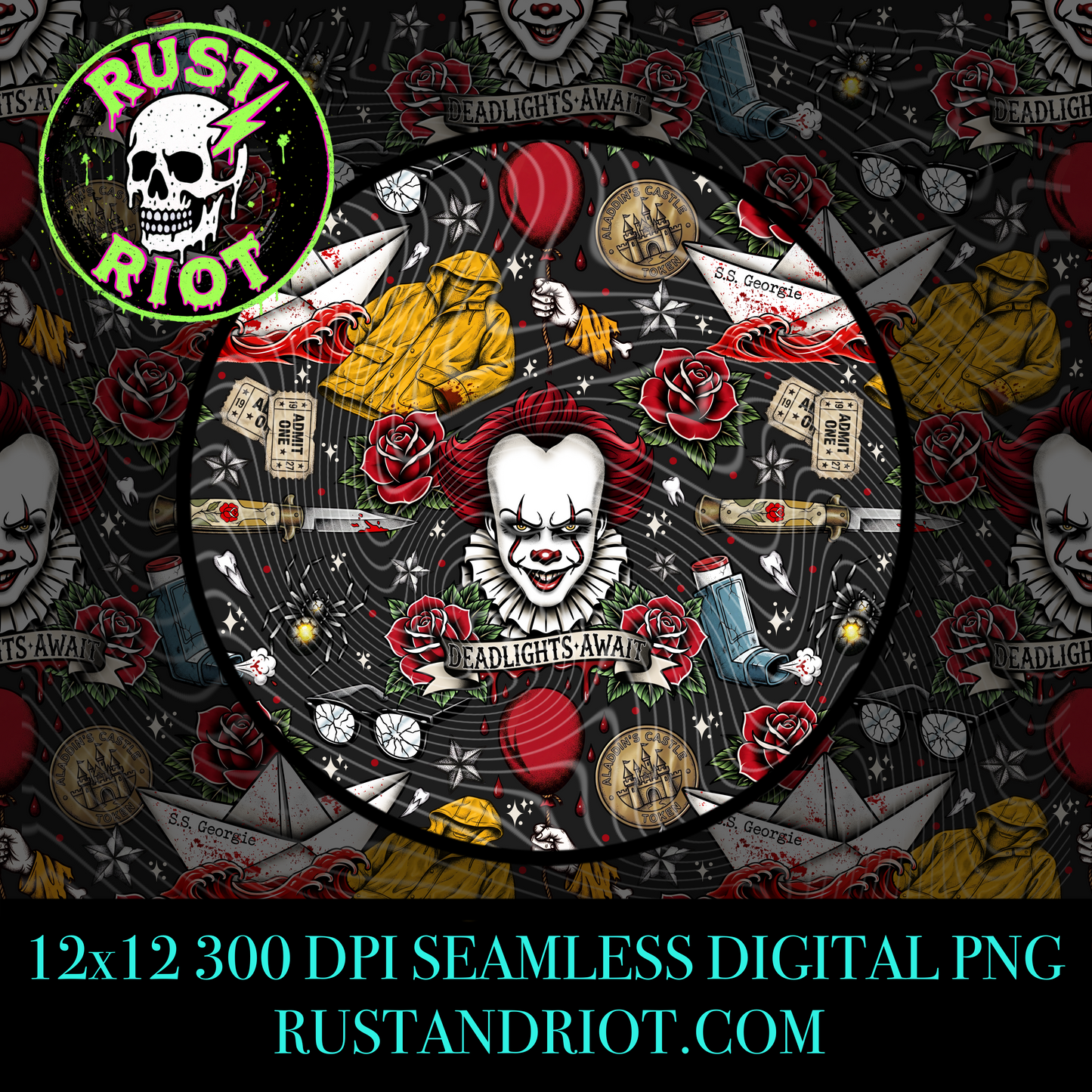 Deadlights Await Everything Bundle | Horror Tattoo Graphic Set | PNG Digital Download