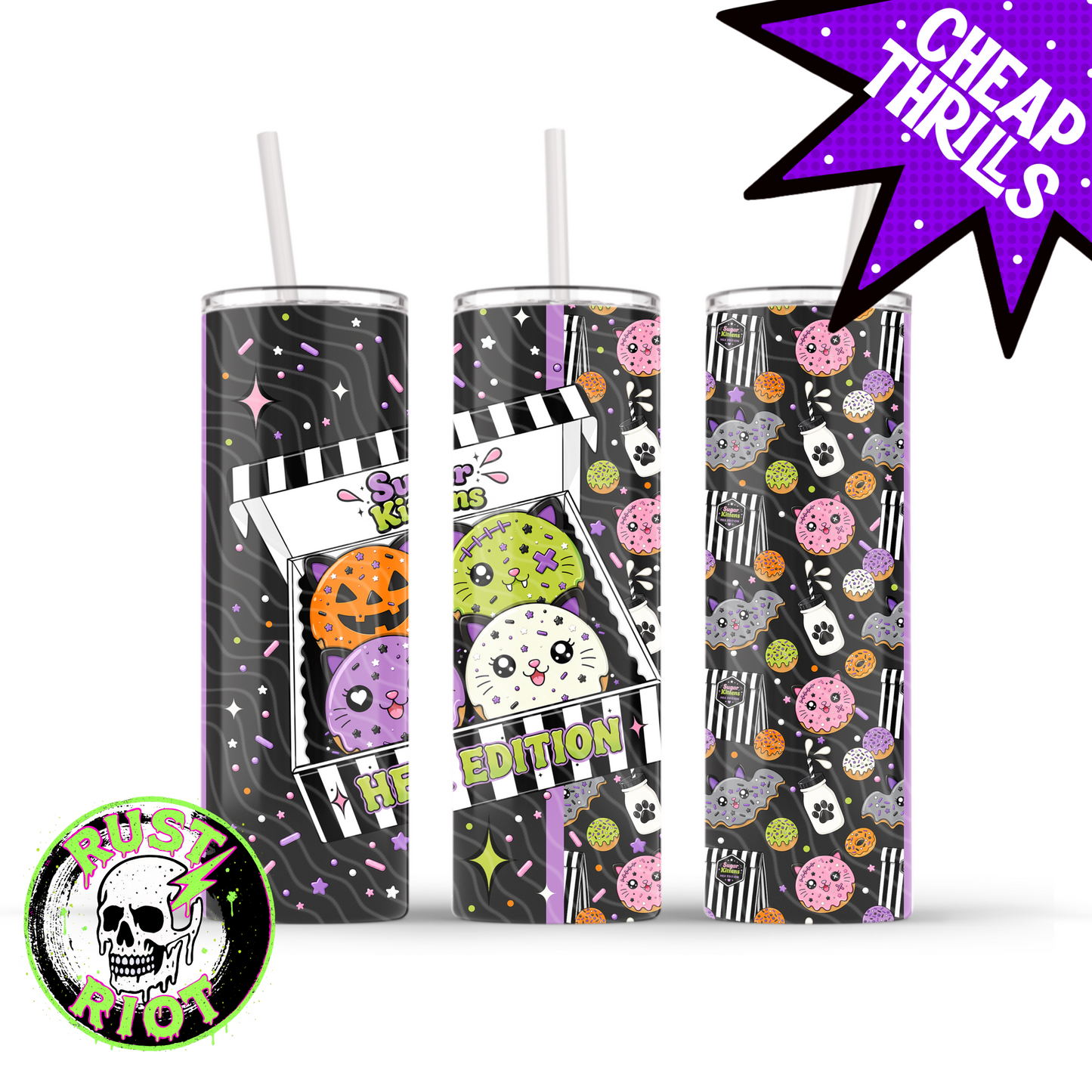 Sugar Kittens Hex Edition | Halloween Cat Donut Collection | PNG Digital Download