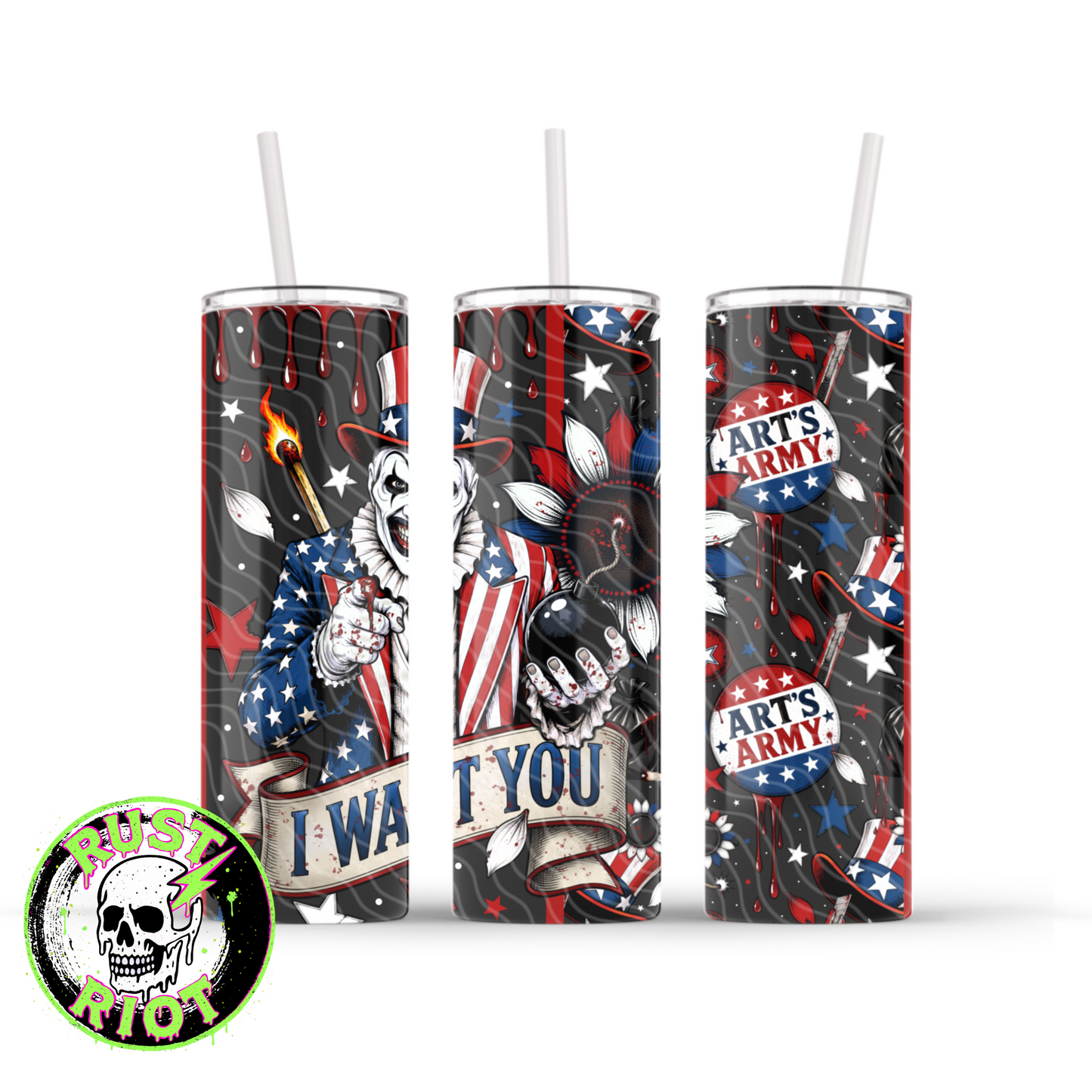 American Nightmare Tumbler Wrap | Patriotic Horror | PNG Digital Download