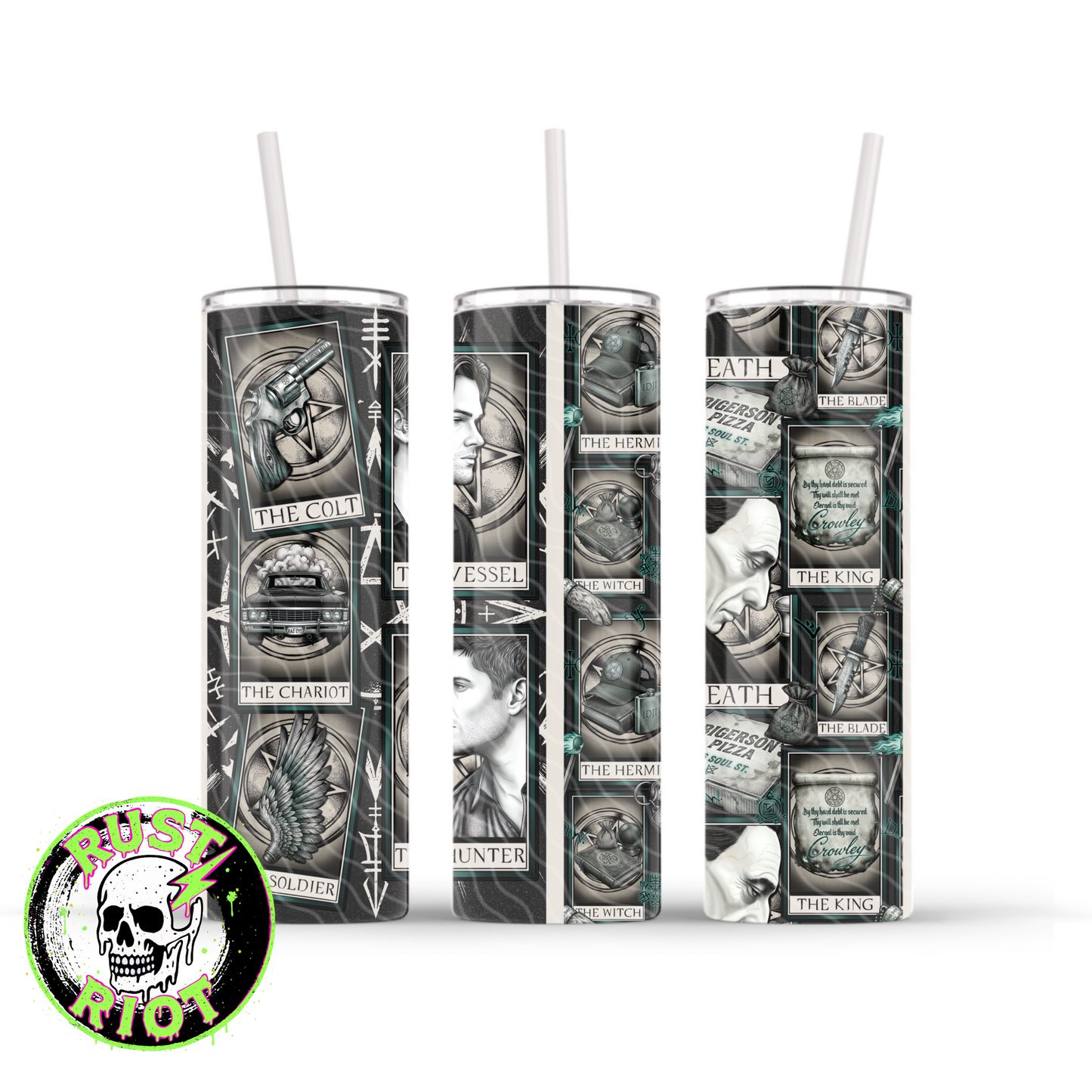 The Hunter’s Deck | Neo Trad Occult Graphic | 20oz Skinny Tumbler Wrap PNG Digital Download