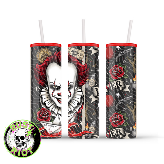 Deadlights Await | Horror Tattoo Flash | 20oz Skinny Tumbler Wrap PNG Digital Download