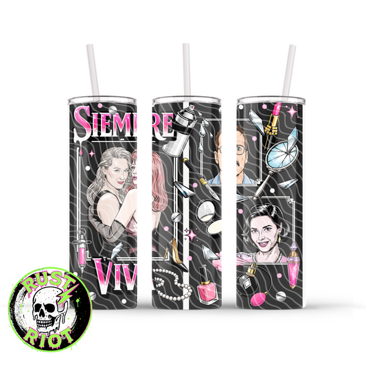 Siempre Viva | Immortal Glam Horror Design | 20oz Skinny Tumbler Wrap Digital Download PNG