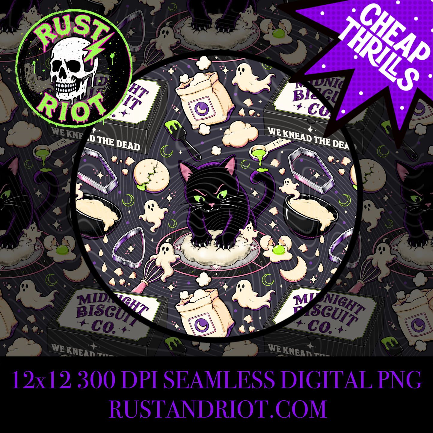 Midnight Biscuit Co. | Occult Cat Bakery Collection  | PNG Digital Download