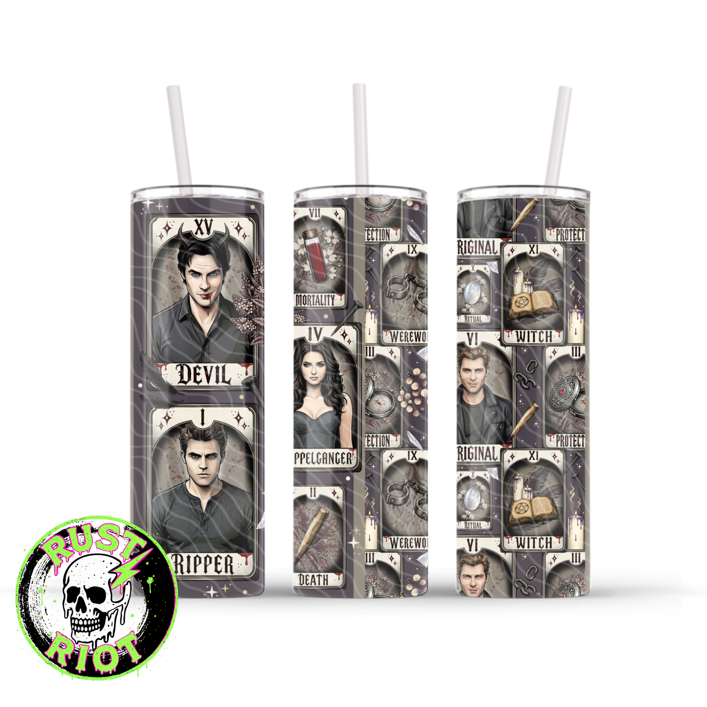 Bloodline Arcana Tumbler Wrap | Neo Trad Vampire Tarot | PNG Digital Download