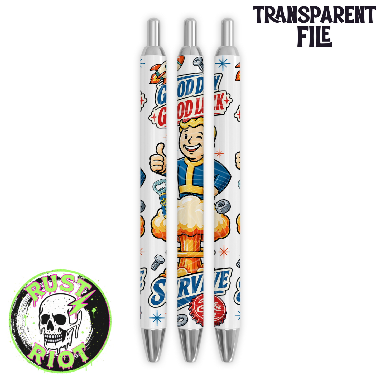 Wasteland Adventure Pen Wrap | Retro Wasteland Survival | PNG Digital Download