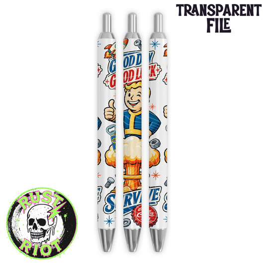 Wasteland Adventure Pen Wrap | Retro Wasteland Survival | PNG Digital Download