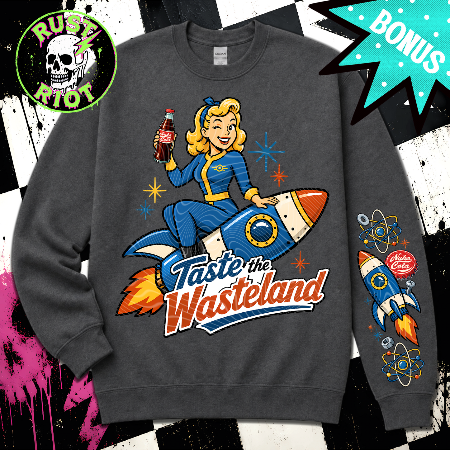 Wasteland Adventure Tee Graphic | Retro Atomic Survival | PNG Digital Download