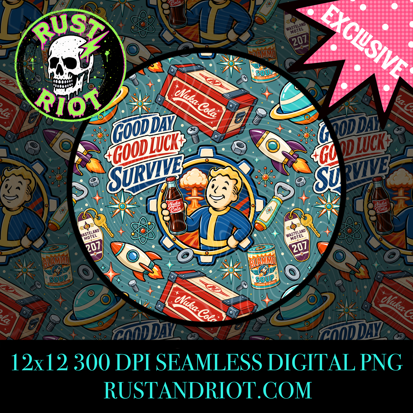 Wasteland Adventure Everything Bundle | Retro Atomic Survival Collection | PNG Digital Download